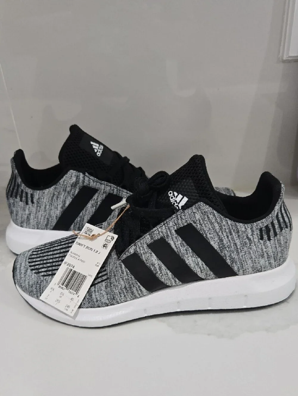 adidas Men’s Black and Gray Knit Sneakers